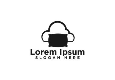 Bulut ve yastık, Dream Logo Tasarımlar Vektör İllüstrasyon