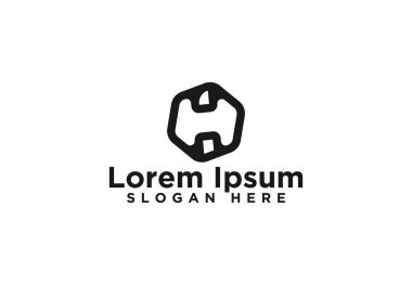 H Harfi Hexagon Logo Tasarımları Vektör İllüstrasyon