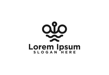 Deniz, Çapa Dalga Logo Tasarımlar Vektör İllüstrasyon