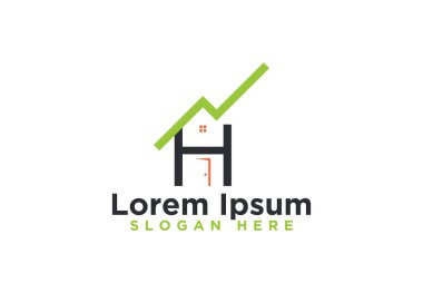 Mektup H, Ev Logo Tasarımları Vektör İllüstrasyon