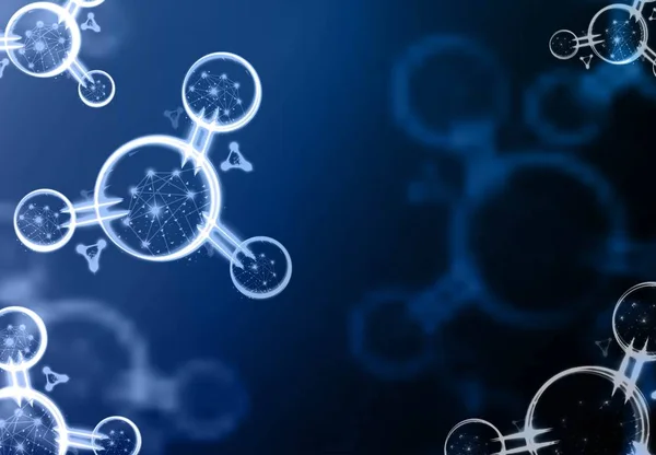 Diseño de estructura de átomo o molécula abstracta como ciencia, Malla polivinílica baja abstracta, Diseño de Wireframe, Concepto médico y tecnológico. ilustración vectorial . — Vector de stock