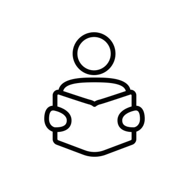 İnsanlar sembol satırı simgesi, Vektör İllüstrasyonu öğreniyor