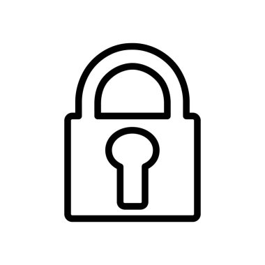 Kilit kilidi, anahtar deliği sembol simgesi, Vektör İllüstrasyonu