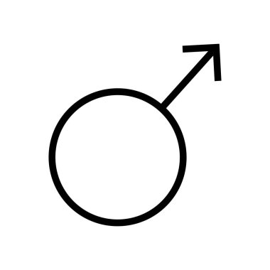 Erkek sembolü çizimi beyaz arkaplanda izole edildi