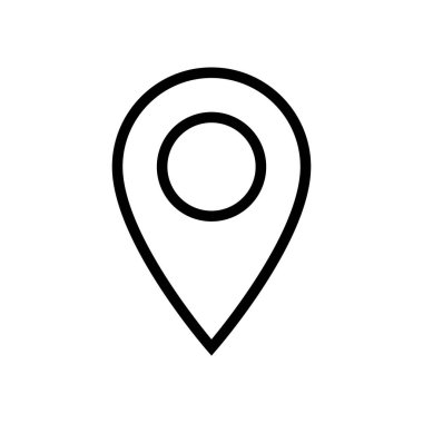 pin haritası vektör çizimi beyaz arkaplanda izole edildi