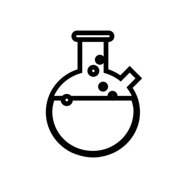 Cam laboratuvar sembolü çizimi beyaz arkaplanda izole edildi