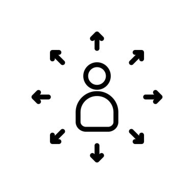 insanlar beyaz arkaplanda izole edilmiş ok ikonu vektör illüstrasyonu