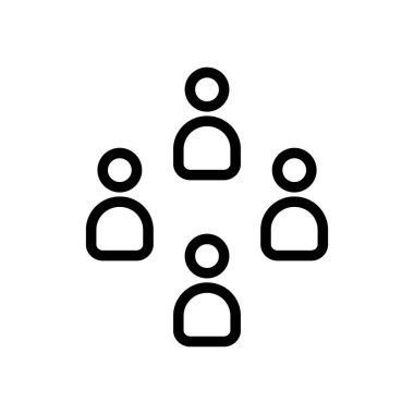 grup insanlarının beyaz arkaplanda izole edilmiş ikon vektör illüstrasyonu