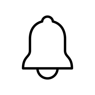 Bell Simgesi, Satır Simgesi, Vektör illüstrasyonu, Beyaz Arkaplanda İzole Edildi
