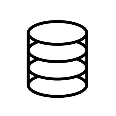 Veritabanı simgesi gösterimi beyaz arkaplanda izole edildi