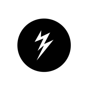 beyaz arkaplanda izole edilmiş yıldırım simgesi vektör çizimi