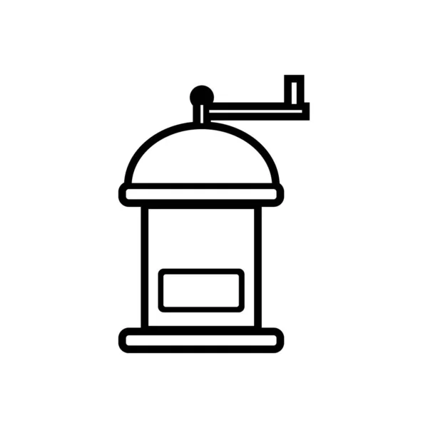 咖啡研磨机符号线图标 矢量图解 — 图库矢量图片