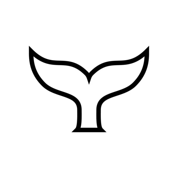 Icona Linea Simbolo Coda Balena Illustrazione Vettoriale — Vettoriale Stock
