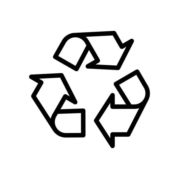 Recycle Symbool Lijn Pictogram Vector Illustratie — Stockvector