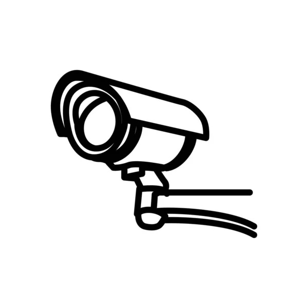 Cctv Camerabeveiliging Symbool Lijn Icoon Vector Illustratie — Stockvector