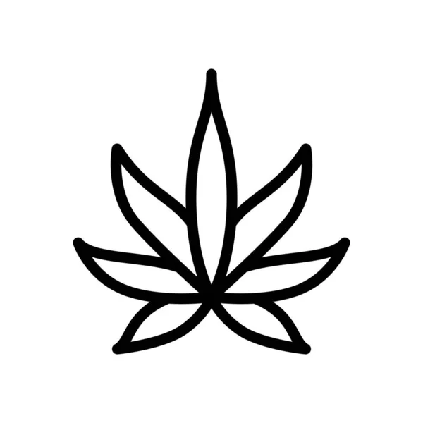 Cannabis Symbool Lijn Icoon Vector Illustratie — Stockvector