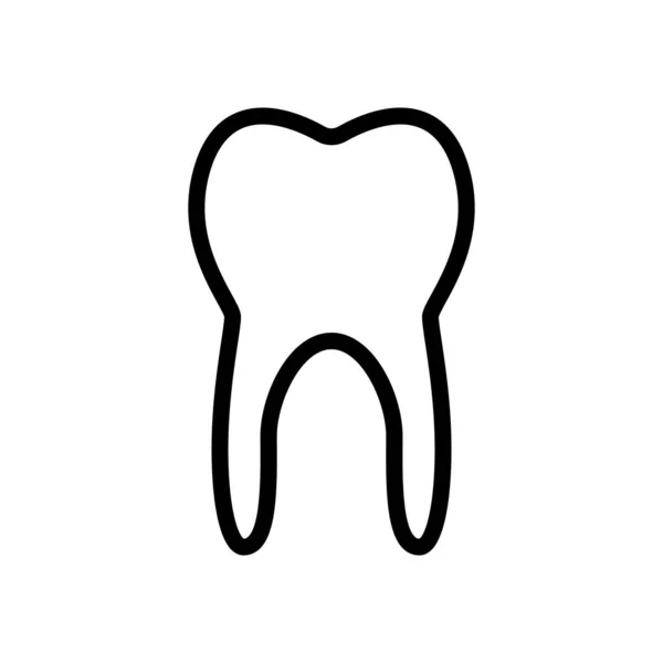 Diente Símbolo Dental Línea Icono Vector Ilustración — Vector de stock