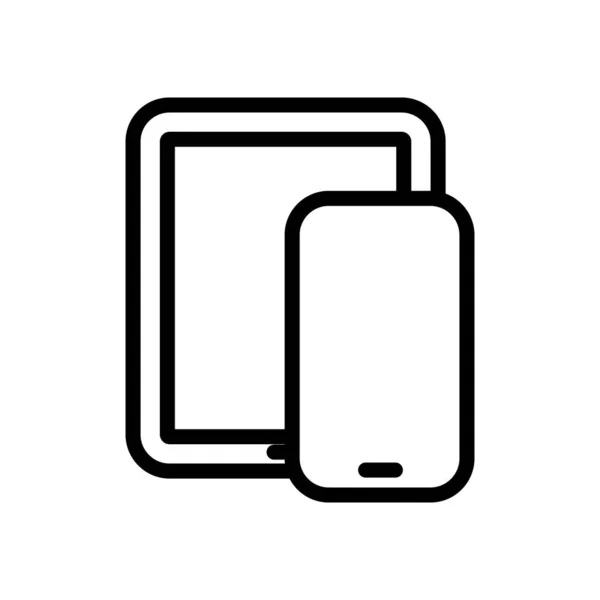 Icône Ligne Symbole Téléphone Tablette Illustration Vectorielle — Image vectorielle
