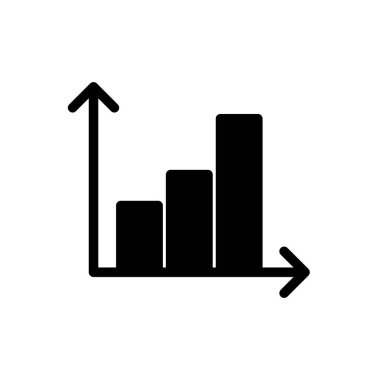 Büyüme grafiği, pazarlama, iş sembolü düz siyah çizgi simgesi, Vektör Resimleri