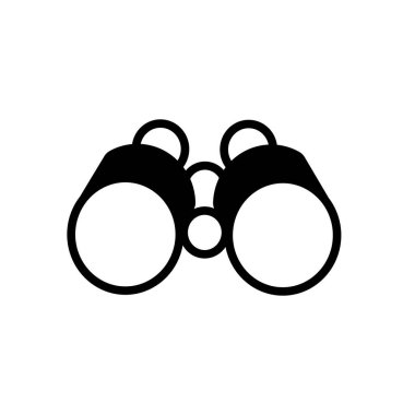 dürbün sembolü düz siyah çizgi simgesi, Vektör İllüstrasyonu