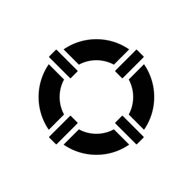 can yeleği sembolü düz siyah çizgi simgesi, Vektör İllüstrasyonu