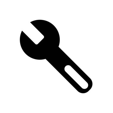 anahtar atölye sembolü düz siyah çizgi simgesi, Vektör İllüstrasyonu