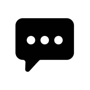 kabarcık sohbet sembolü düz siyah çizgi simgesi, Vektör İllüstrasyonu