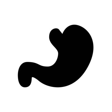 Mide sembolü düz siyah çizgi simgesi, Vektör İllüstrasyonu