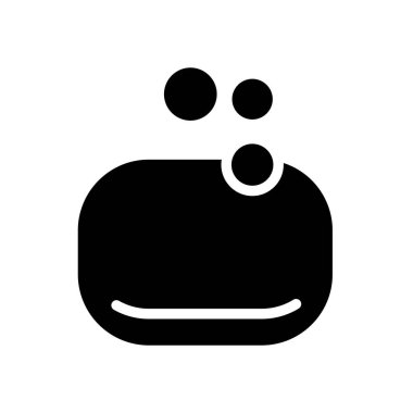 sabun sembolü düz siyah çizgi simgesi, Vektör İllüstrasyonu