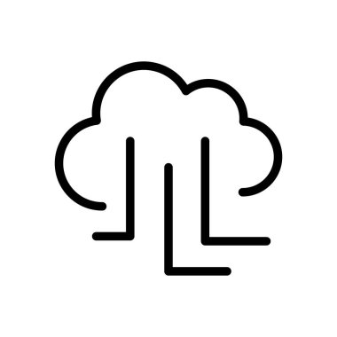 Bulut aktarım çizgisi simgesi çizimi beyaz arkaplanda izole edildi