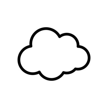 Bulut güvenlik çizgisi simgesi çizimi beyaz arkaplanda izole edildi