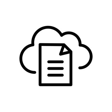 beyaz arkaplanda bulut çizgisi simgesi çizimi izole edildi