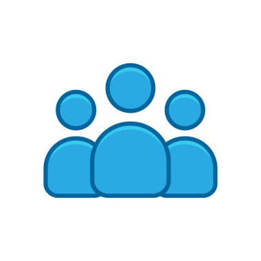 grup insanları mavi düz simge