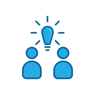 Fikir işadamı mavi düz simge