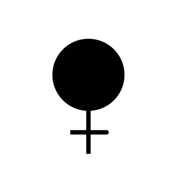 Femme Symbole Plat Noir Icône Vectoriel Illustration — Image vectorielle