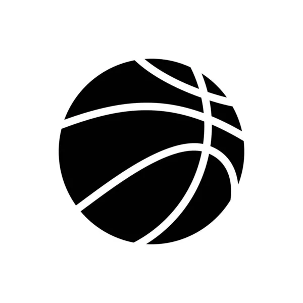 Basketballsymbol Flache Schwarze Ikone Vektor Illustration — Stockvektor