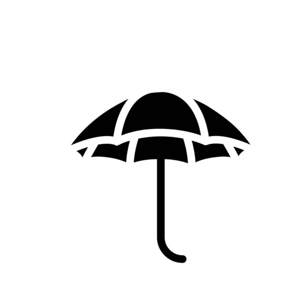 Şemsiye Sembolü Düz Siyah Simge Vektör Çizimi — Stok Vektör