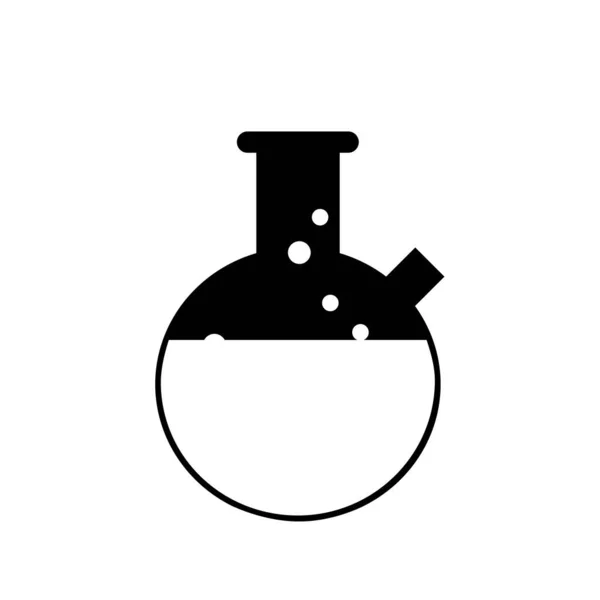Simbol Lab Kaca Gambar Vektor Ikon Hitam Datar - Stok Vektor