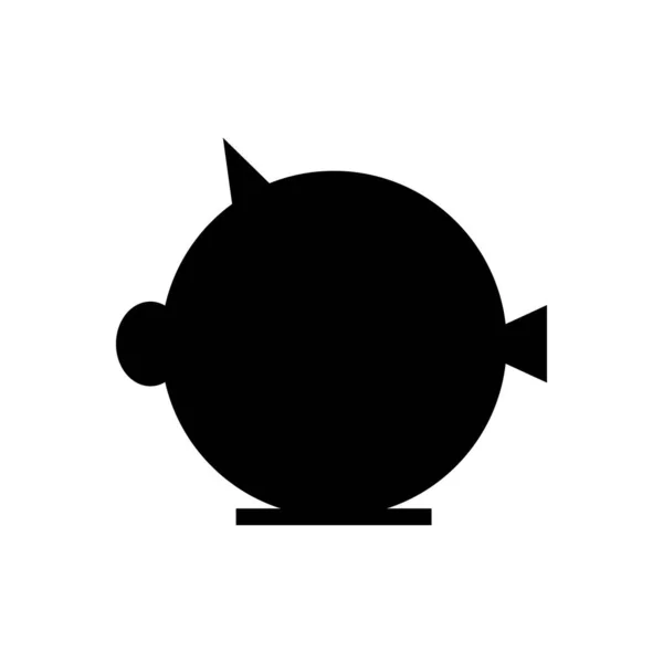 Pig Bank Symbol Flat Black Icon Vector Illustration — Stock Vector