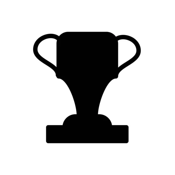 Trophée Symbole Accomplissement Icône Ligne Noire Plate Illustration Vectorielle — Image vectorielle