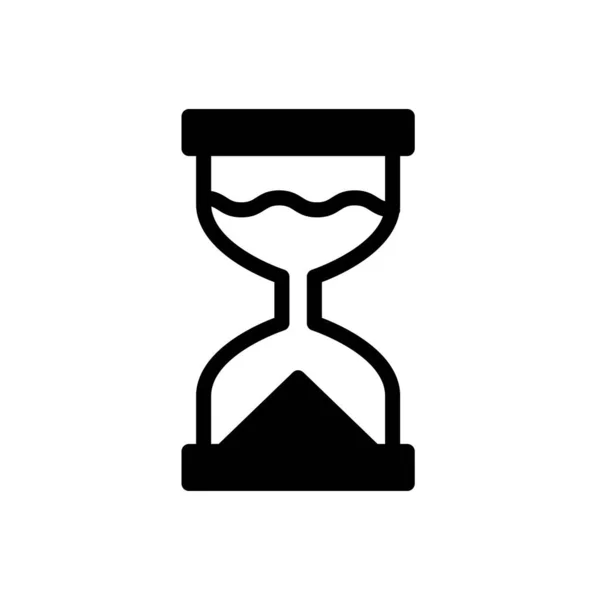Sandglasuhr Zeitmanagement Zielsymbol Flache Schwarze Linie Vektorillustration — Stockvektor