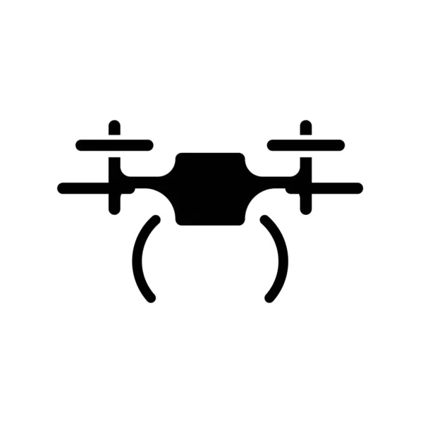 Drone Symbol Flat Black Line Icon Vector Illustration — Stock Vector
