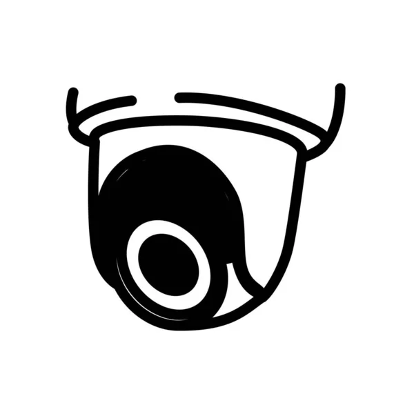 Dome Kamera Symbol Flache Schwarze Linie Symbol Vector Illustration — Stockvektor