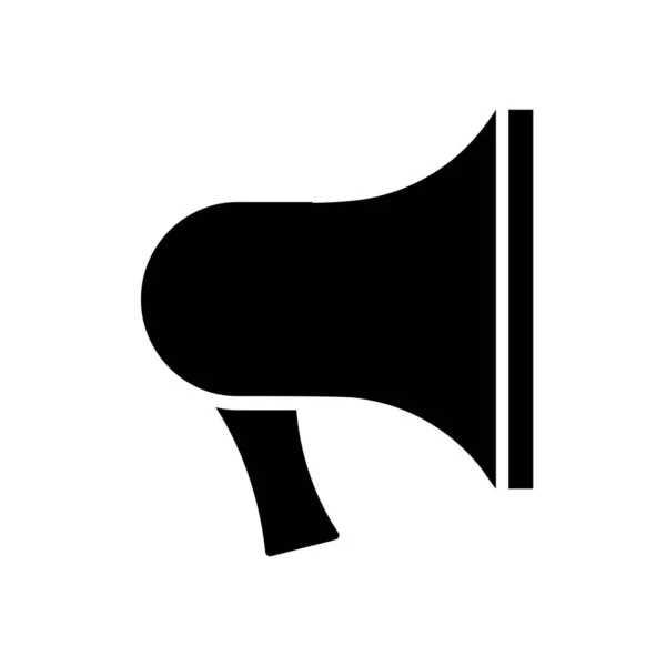 Bullhorn Megafoon Symbool Plat Zwart Lijn Icoon Vectorafbeelding — Stockvector