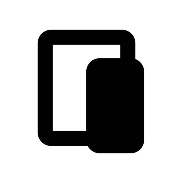 Tablet Telefoon Symbool Platte Zwarte Lijn Pictogram Vector Illustratie — Stockvector