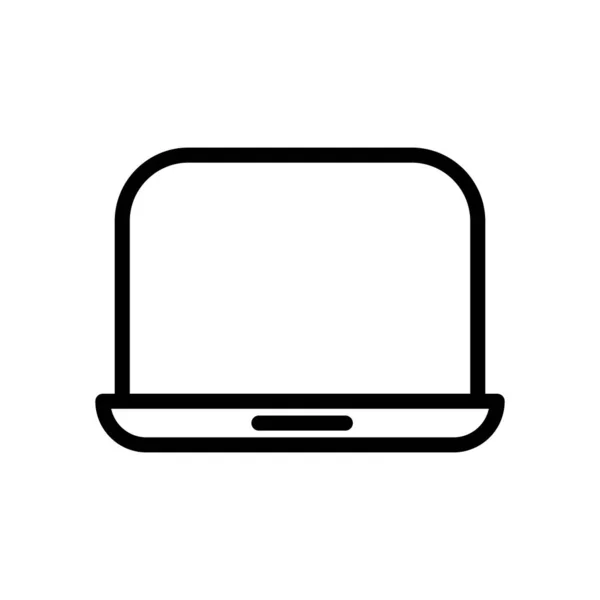 Laptop Linie Symbol Vektor Illustration Isoliert Auf Weißem Hintergrund — Stockvektor