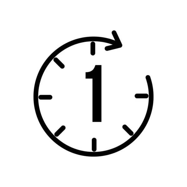 Stunde Symbol Vektor Illustration Isoliert Auf Weißem Hintergrund — Stockvektor