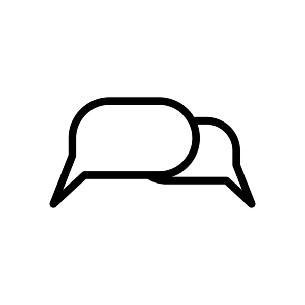 Chat Bubble Message Line Icon Vector Illustration Isolated White Background — 스톡 벡터