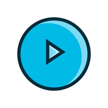 çalma düğmesi simgesi mavi simge vektör çizimi beyaz arkaplanda izole