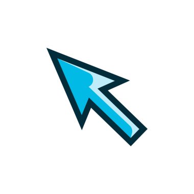 imleç sembolü mavi simge vektör çizimi beyaz arkaplanda izole edildi